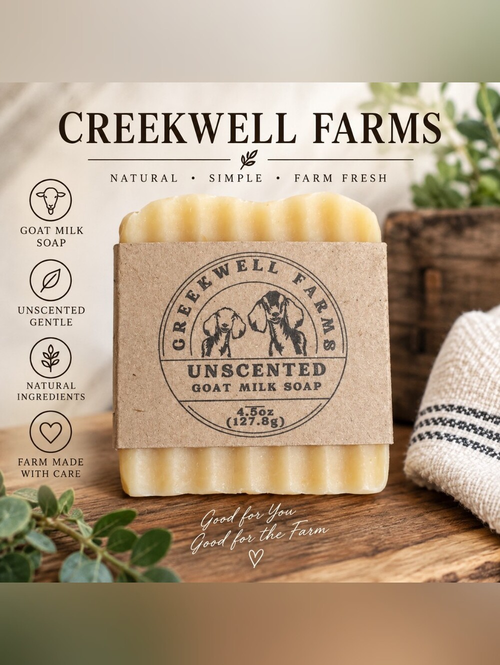Unscented Goat Milk Soap